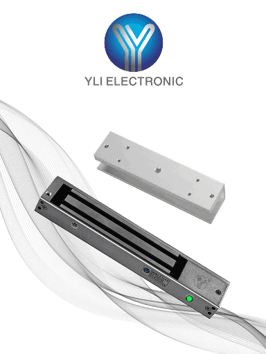 [YLE0850024] YLI YM280NLEDULPACK Paquete de Cerradura Magnética YM280NLED y MBK280UL para Puertas de Vidrio sin Marco / 280 kg (600 Lb) / Con Indicador Led
