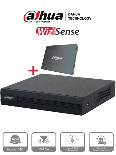 [DHT0350033] DAHUA XVR1B04-I-SSD - DVR de 4 Canales 1080p Lite/ Con Disco SSD de 512GB Especial para Videovigilancia/  S-XVR Series/ WizSense/ H.265+/ 4 Canales con SMD Plus/ Busqueda Inteligente (Humanos y Vehiculos)/ #LoNuevo #S-XVR #Irresistibles