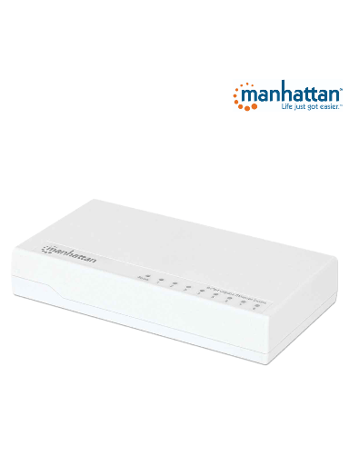 [MAN1860002] MANHATTAN 560702 Switch de Escritorio Gigabit Ethernet de 8 puertos De Plástico, Para escritorio, IEEE 802.3az (Ethernet de Eficiencia Energética)