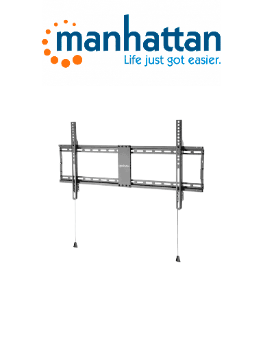[MAN0530037] MANHATTAN 461948 - Soporte fijo ultradelgado para TV / Soporta un televisor de 43" a 100" de hasta 70 kg (154 lbs.), soporte fijo para televisor, diseño ultradelgado, plegable para un embalaje compacto y fácil de transportar, negro