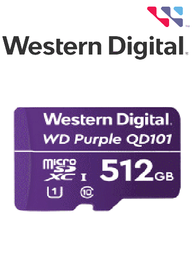 [WDC1490016] WESTERN DIGITAL WDD512G1P0C - Micro SD 512 GB / Purple SCQD101 / Para videovigilancia / 24-7 / Alto rendimiento #Nuevos2024
