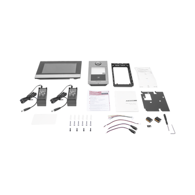 [210627] Kit de Videoportero IP Poe Estandar con llamada a App de Smartphone (HikConnect) / Apertura con tarjeta MIFARE / Frente de calle IK08 & IP65 / Soporta 2 puertas