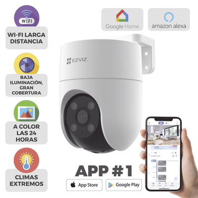 [215197] Camara PT WiFi / 2 Megapixel /  Cobertura 360° / Detección humana / Seguimiento Inteligente / Sirena / Luz Parpadeante / Colores en Oscuridad / Micro SD / Audio de Dos Vías / Exterior Con Protección