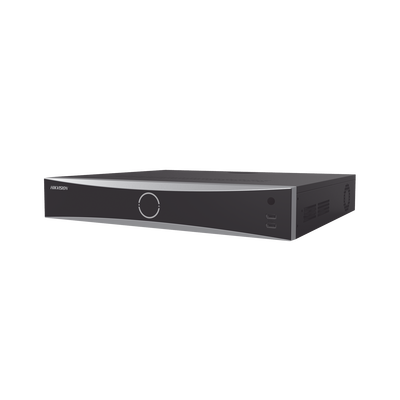 [219452] NVR 12 Megapixel (4K) / 32 canales IP / 16 Puertos PoE+ / Reconocimiento Facial / AcuSense (Evita Falsas Alarmas) / 4 Bahías de Disco Duro / Switch PoE 300 mts / HDMI en 4K / Alarmas I/O
