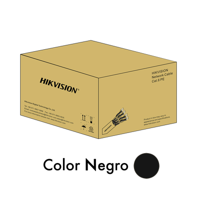 [217454] Bobina de Cable UTP 305 Mts / Cat 6 (23 AWG) / Color Negro / PE (Polietileno) / Uso en Exterior / 100% Cobre / Aplicaciones de CCTV y Redes de Datos