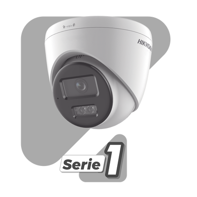 [219285] [Dual Light] Turret IP 6 Megapixel / Lente 2.8 mm / 30 mts IR + 30 mts Luz Blanca / Micrófono Integrado / ACUSENSE Lite / Exterior IP67 / H.265 / PoE / ONVIF / Micro SD