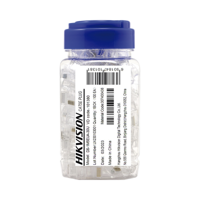 [218785] Bote con 100 Piezas de Plug Modular RJ45 / Cat 5e / Chapado en Oro a 30 Micras / Sin Blindaje / Facil Instalación / Uso Interior / Soporta Norma TIA-568B / Cumple con RoHS 2.0 