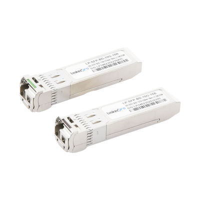 [215137] Transceptores Bidireccionales SFP+ (Mini-Gbic) / Monomodo / 10 Gbps de velocidad / Conector LC / Hasta 10 km de Distancia / 2 Piezas