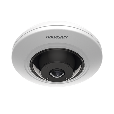 [216441] Mini Fisheye IP 5 Megapixel / Panorámica 180° - 360° / 8 mts IR / Interior / PoE / HEOP / ACUSENSE / Detección Facial / Microfono Integrado