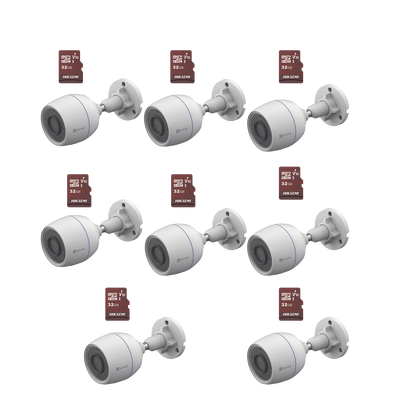 [223148] Kit de Camaras WiFi, Incluye 8 Piezas CS-H3C y 8 Piezas HS-TF-E1/32G /  Detección de Movimiento  