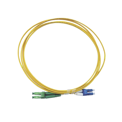 [213751] Jumper de Fibra Óptica Monomodo 9/125 LC/UPC-LC/APC, OFNR (Riser), 2.0 mm, Dúplex, amarillo, 3 metros