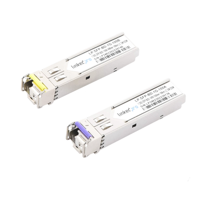 [215297] Transceptores Bidireccionales SFP (Mini-Gbic) / Monomodo / 1.25 Gbps de velocidad / Conector LC / Hasta 100 km de Distancia / 2 Piezas
