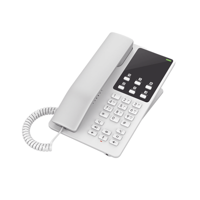 [214721] Teléfono IP Hotelero Wi-Fi, 2 líneas SIP con 2 cuentas, codec Opus, IPV4/IPV6, color blanco, con gestión en la nube GDMS