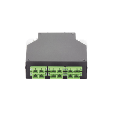 [219578] Distribuidor de Fibra Óptica para Riel Din, 6 Acopladores SC/APC Duplex Monomodo con Charola de Empalme