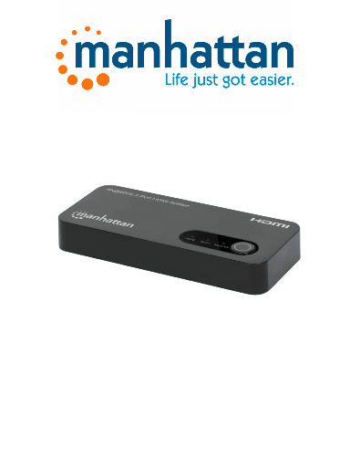 [MAN0560024] MANHATTAN 207614 - Video Splitter HDMI 4K de 2 puertos Divide una entrada HDMI en dos salidas HDMI 4K (1x2), 18Gbps, negro