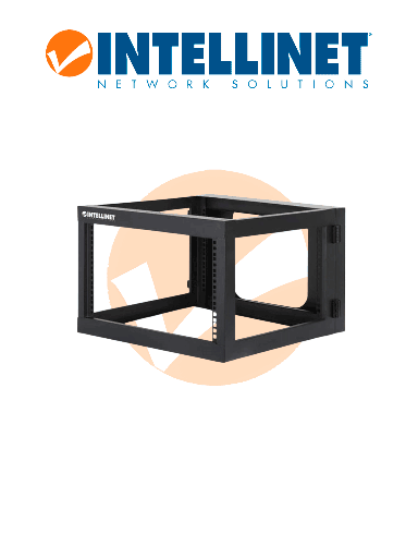 [ITL4820001] INTELLINET 716031 - Rack abierto de 19" para montaje en pared, 4 postes, 6U Marco abatible, 6 Unidades, 60.0 cm de profundidad, ensamblado, negro RAL 9004