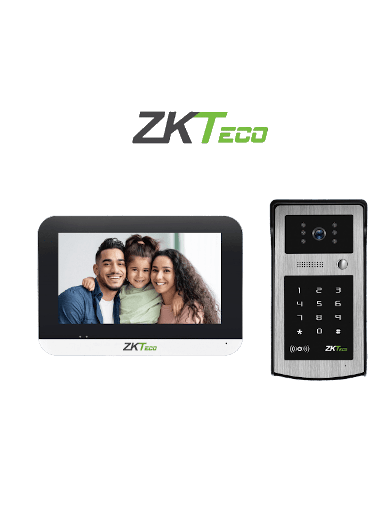 [ZVP2400001] ZKTECO VK07B53LKit- Kit de Videoportero IP/ Monitor Color de 7 Pulgadas/ Frente de Calle IP55/ Cámara 1080P / PoE/ Apertura con Tarjeta Mifare y Contraseña / Excelente Visión Nocturna #nuevapro