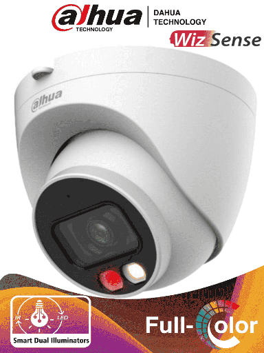 [DHT0040119] DAHUA IPC-HDW2249T-S-IL - Cámara IP Domo de 2 Megapixeles/ Con Iluminador Dual Inteligente+Full Color/ WizSense/ Lente de 2.8mm/ 107 Grados de Apertura/ 30 Mts de IR y Luz Visible/ Microfono Integrado/ WDR/ Ranura para Micro SD/ SMD Plus/ PoE/ #LoNuevo