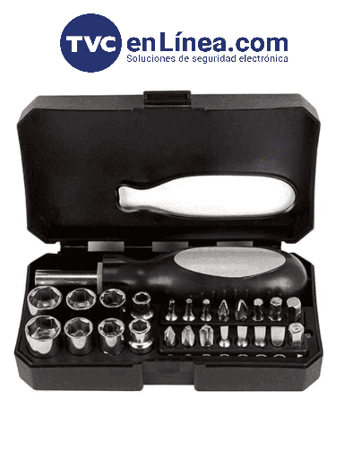 [SXN3010009] TVC PITCAIRN - Set de Herramientas con Desarmador de 16 Puntas/ 8 Dados Intercambiables/ Mango Ergonómico/ Medidas 13.5x8cm/