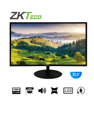 [ZKT0520002] ZKTECO ZD222K - Monitor LED Full HD de 21.5 pulgadas / Resolución 1920 x 1080 / 1 Entrada de video HDMI y 1 VGA / Altavoces Incorporados / Ángulo de Visión Horizontal 170° /  Soporte VESA / Ahorro de Energía / 24/7 / Incluye Cable HDMI