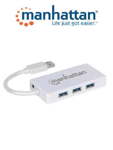 [MAN3280013] MANHATTAN 507578 - HUB USB 3.0 / 3 puertos / Adaptador Gigabit Ethernet / 5Gbps / Un puerto 10/100/1000 Mbps para UltraBook™ y Macbook®