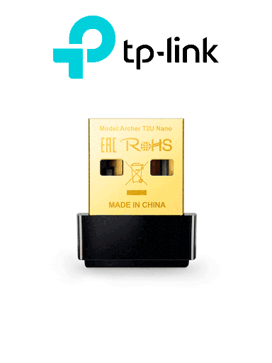 [TPL3660016] TP-LINK Archer T2U Nano - Mini Adaptador USB inalámbrico de doble banda AC 600 Mbps con antena omnidireccional.