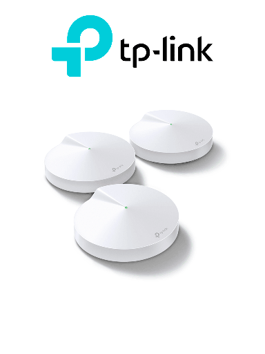 [159281] Kit 3 Routers Inalámbricos MESH Interior para Hogar / Doble Banda Wi-Fi 5 AC1300 Mbps / 2 Puerto Gigabit WAN/LAN / 4 Antenas Internas / Administración Mediante la App Deco (iOS, Android) / Protección HomeCare