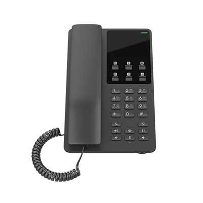 [214722] Teléfono IP Hotelero Wi-Fi, 2 líneas SIP con 2 cuentas, codec Opus, IPV4/IPV6, color negro, con gestión en la nube GDMS