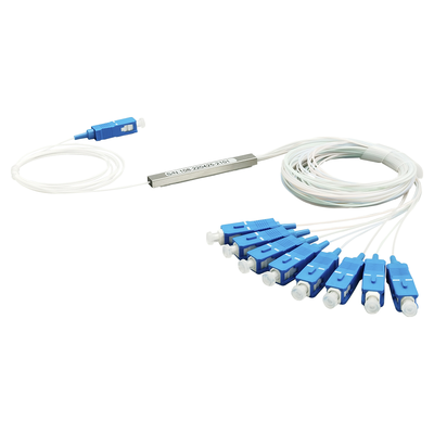 [223837] Splitter (Divisor Óptico) tipo PLC, de 1x8, conectores SC/UPC 