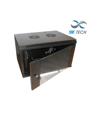 [SBT1580007] SBETECH GNLPAR6URP - Gabinete de pared 6UR, 60x60 cm, puerta de cristal templado, cerradura y llaves.