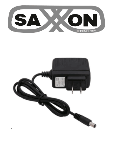 [SXN2290005] SAXXON KA12H1201000USH - Fuente de Poder Regulada / Alimentación de 12 Vcc  1 Amper / Conector Macho / Voltaje de Entrada: 100-240V / Ideal para Cámaras de CCTV , Controles de Acceso y Asistencia