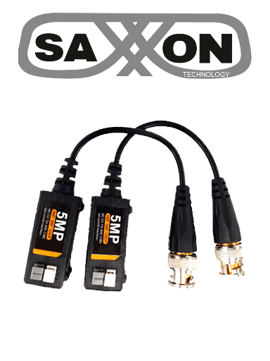 [SXN0410003] SAXXON SXCF500 - Par de Transceptores Pasivos / Botones Push / 5MP hasta 200 Metros / 1080P hasta 250 Metros / Soporta HDCVI / AHD / TVI / CBVS / Fácil Conexión