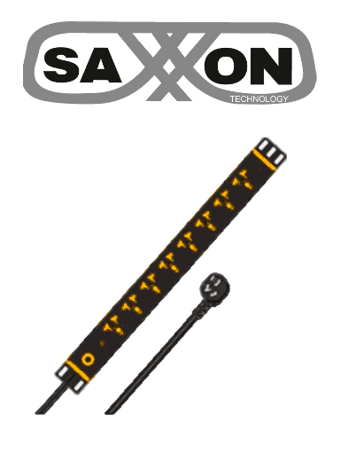 [SXN0420022] SAXXON SXPDU12P16A- Barra PDU con 12 Contactos Individuales / 16A / 1UR / Protección contra rayos / Aleación de Aluminio