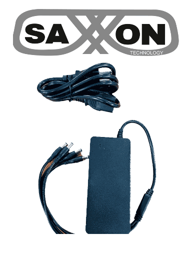 [SXN2290012] SAXXON KA65E1205000Q - Fuente de Poder Regulada / Alimentación 12 Vcc 5 Amper / 4 Conectores Macho / Voltaje de Entrada: 100-240V / Ideal para Cámaras de CCTV , Controles de Acceso y Asistencia