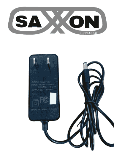 [SXN2290008] SAXXON KA24D1202000USH - Fuente de Poder Regulada / 12 Vcc 2 Amper / Conector Macho / Voltaje de Entrada: 100-240V / Ideal para Cámaras de CCTV , Controles de Acceso y Asistencia