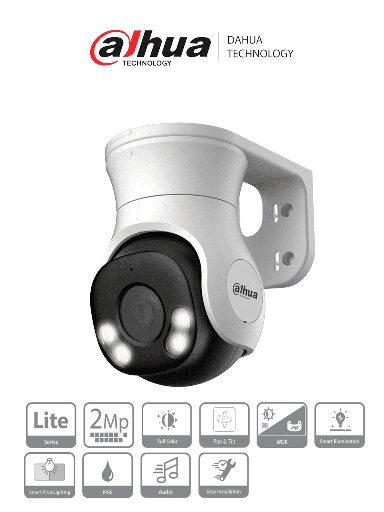 [DHT0330024] DAHUA HAC-PT1239A-A-LED - Camara PT de 2 Megapixeles HDCVI/ Full Color/ Lente de 2.8 mm/ 106 Grados de Apertura/ Microfono Integrado/ 40 Metros de Iluminación LED/ Super Adapt/ WDR Real de 130 dB/ IP66/ #LoNuevo