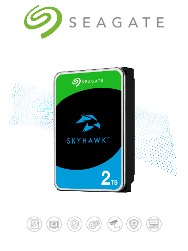 [SEA1490024] SEAGATE ST2000VX017 - Disco duro de 2TB / SkyHawk / 6Gbit/s /  3.5" / SATA III / 5400RPM/ 256 CACHE / Recomendado para videovigilancia / 