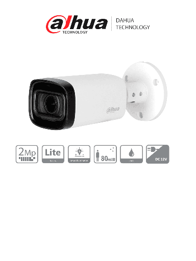 [DHT0290089] DAHUA HAC-HFW1200RN-Z-2712-S6 - Camara Bullet de 2 Megapixeles/ 1080p/ Lente Motorizado de 2.7 a 12 mm/ Super Adapt/ IR de 80 Metros/ Metalica/ IP67/  BLC/ HLC/ DWDR/  Soporta CVI/CVBS/AHD/TVI/ #LoNuevo