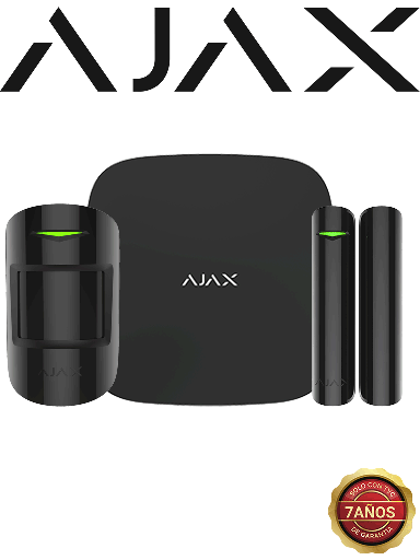 [AJX2480003] AJAX KIT STARTER B - Panel de  alarma Hub2Plus conexión Ethernet / WiFi / LTE, APP “AJAX PRO” iOS y Android , 1 sensor de movimiento y 1 detector de puerta o ventana con entrada auxiliar en color Negro 
