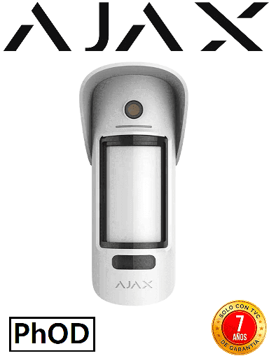 [AJX1180028] AJAX MotionCam Outdoor (PhOD) - Detector de movimiento para exteriores inalámbrico con cámara para verificar alarmas y con la función de mandar imágenes sobre demanda.