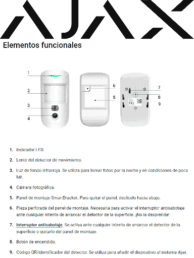 [AJX1180030] AJAX MotionCam W (PhOD) - Detector de movimiento con Verificación fotográfica y con la función de mandar imágenes sobre demanda. Color Blanco #VIVESEGURO