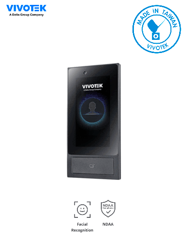 [VIV0140001] VIVOTEK FT9361-R - Terminal de reconocimiento facial para control de acceso, 50,000 usuarios, lectura de tarjetas Mifare, PoE/DC12V