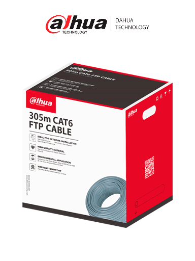 [DHT6220001] DAHUA DH-PFM920I-6F-C  Bobina de cable UTP/ 305m FTP CAT6 / caja FTP CAT6, alimentación a través de Ethernet/ Material conductor de cobre libre de oxígeno de alta pureza/ Cubierta exterior de PVC personalizada/ clase de retardante de llama certificado