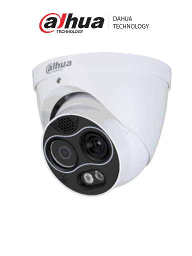 [DHT0040126] DAHUA DHI-TPC-DF1241-B2F2-DW-S8 Mini cámara Eyeball híbrida IP térmica/ 4 MP/ Eureka/ Funciones de IA: detección de calor, cable trampa, clasificación de personas/vehículos, detección de humo y detección de llamadas/ canales visible y térmico/ PoE/ IP67