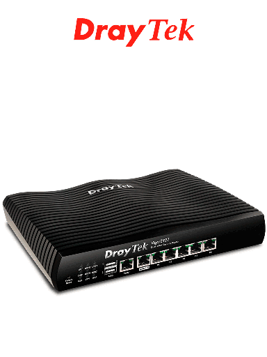 [DRY1780003] DRAYTEK VIGOR2927- Ruteador Multi-WAN balanceador de cargas con 1 puerto WAN GE RJ45, 1 puerto intercambiable LAN/WAN, 5 puertos LAN GE, 50 túneles VPN, 2 puertos USB, ideal para PyMEs