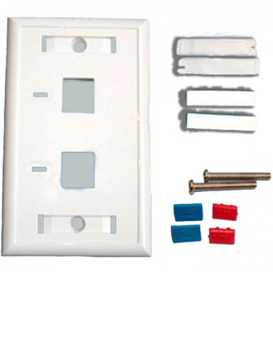 [37259] TVC F12UC2PWH - Bolsa de 10 placas frontales / 2 Ventanas / Color blanco / Etiquetas
