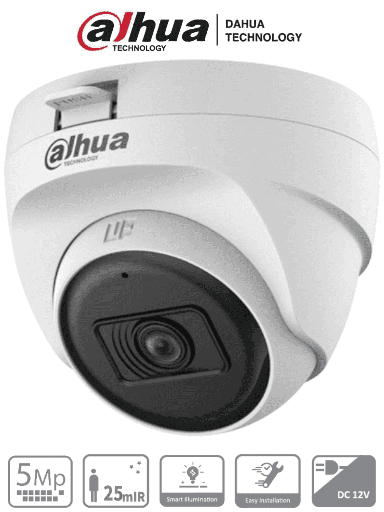 [DHT0300071] DAHUA HAC-T1A51N-U-28-S2 - Cámara Domo de 5 Megapixeles/ Lente de 2.8mm/ 106 Grados de Apertura/ IR de 25 Mts/ Uso Interior/ Soporta HDCVI/AHD/TVI y CBVS/ #LoNuevo