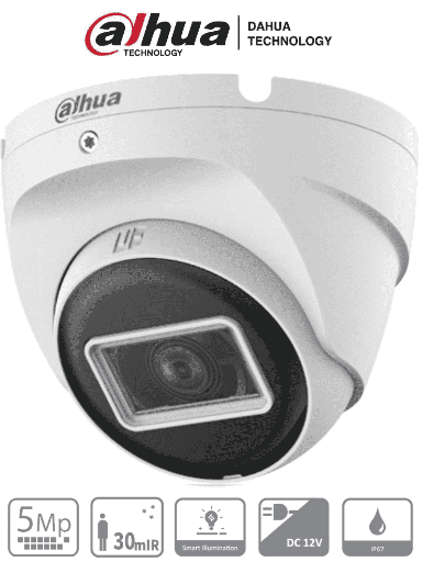 [DHT0300072] DAHUA HAC-T2A51N-U-28-S2 - Camara Domo de 5 Megapixeles/106 Grados de Apertura/ Metalica/ Lente de 2.8 mm/ IR de 30 Metros/ Soporta: CVI, AHD, TVI y CVBS/ #LoNuevo