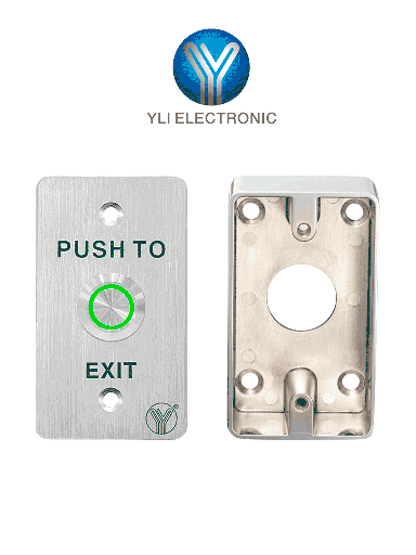 [YLE0760009] YLI YWP880BLED800AM - Kit de Botón Liberador con Led para Exterior Resistente al Agua con Caja de Metal para Instalación Segura