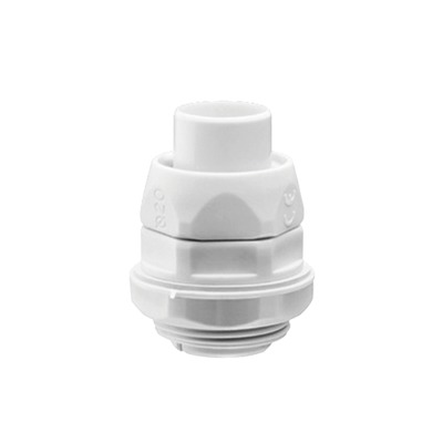 [80743] Conector (Racor) de tubería flexible a caja, PVC Auto-Extinguible de 32 mm, IP55